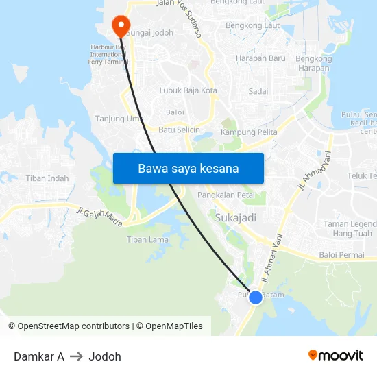 Damkar A to Jodoh map