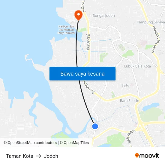 Taman Kota to Jodoh map