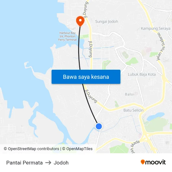 Pantai Permata to Jodoh map