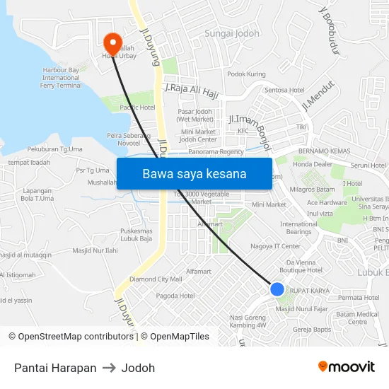 Pantai Harapan to Jodoh map