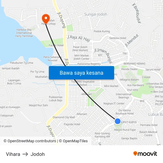 Vihara to Jodoh map