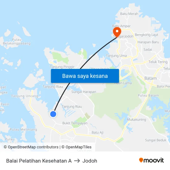 Balai Pelatihan Kesehatan A to Jodoh map