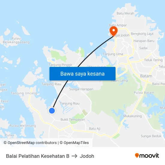 Balai Pelatihan Kesehatan B to Jodoh map