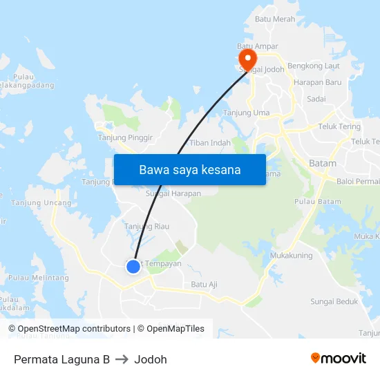 Permata Laguna B to Jodoh map