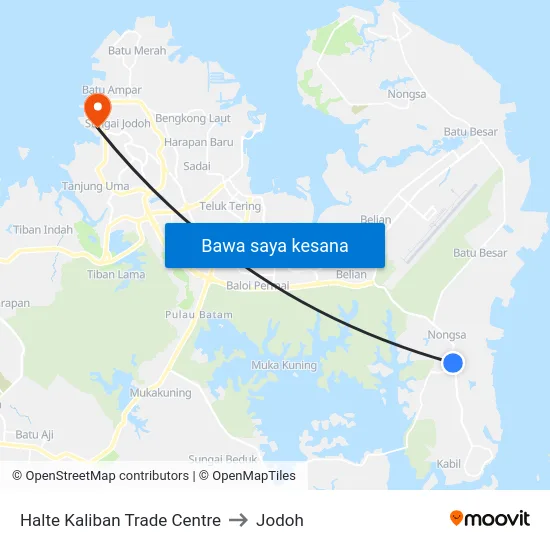 Halte Kaliban Trade Centre to Jodoh map
