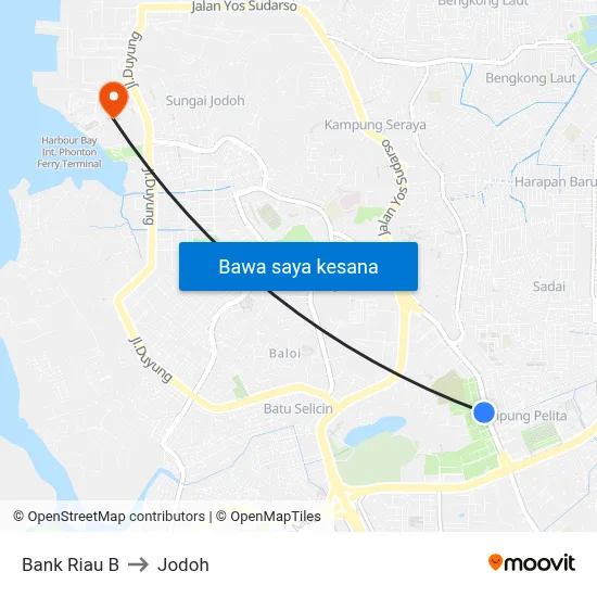 Bank Riau B to Jodoh map