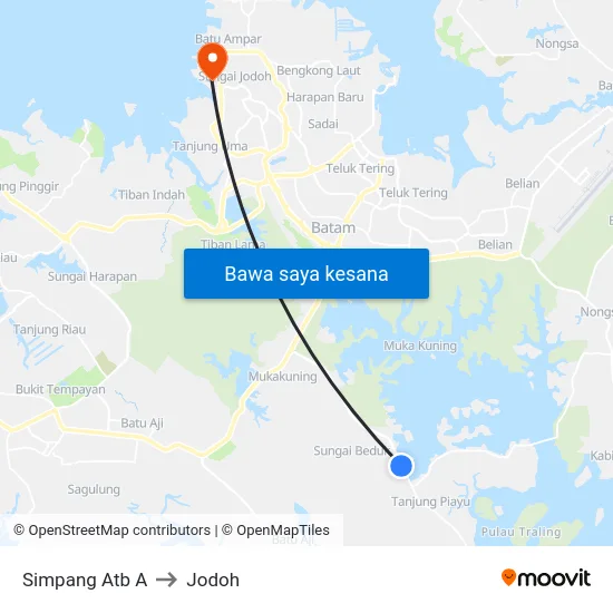 Simpang Atb A to Jodoh map