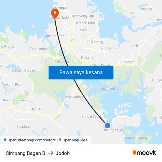 Simpang Bagan B to Jodoh map