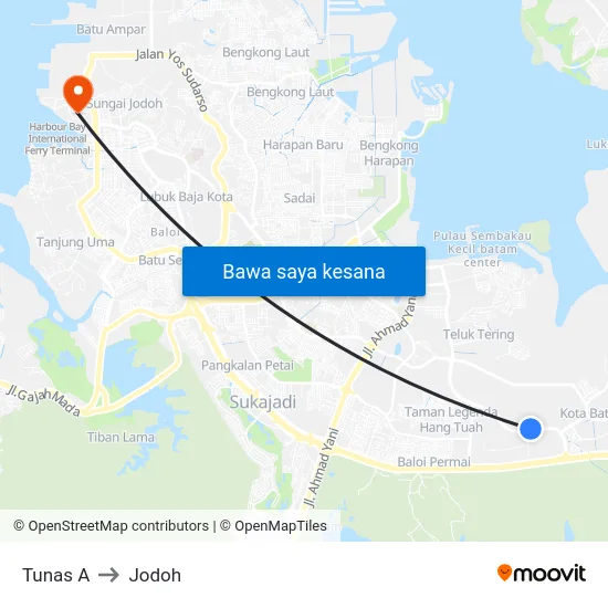 Tunas A to Jodoh map