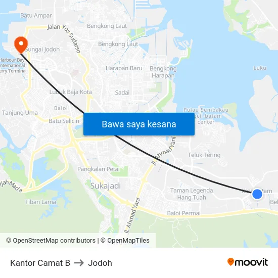 Kantor Camat B to Jodoh map