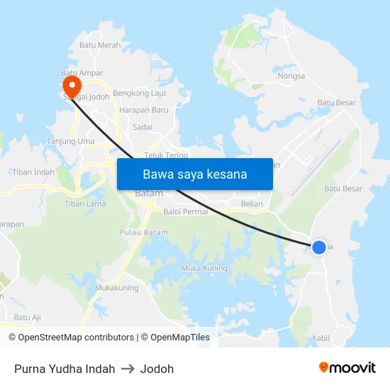 Purna Yudha Indah to Jodoh map