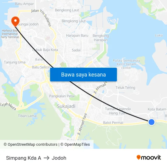Simpang Kda A to Jodoh map