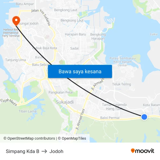Simpang Kda B to Jodoh map