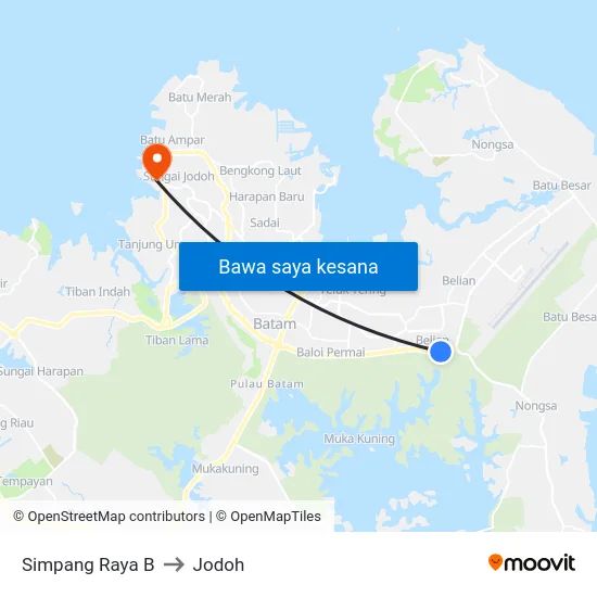 Simpang Raya B to Jodoh map