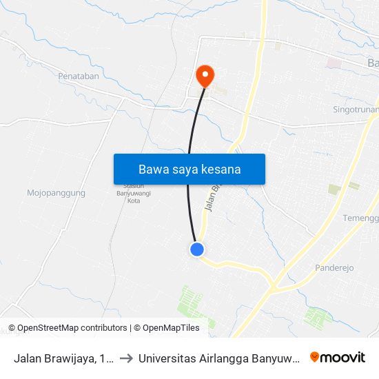 Jalan Brawijaya, 19b to Universitas Airlangga Banyuwangi map