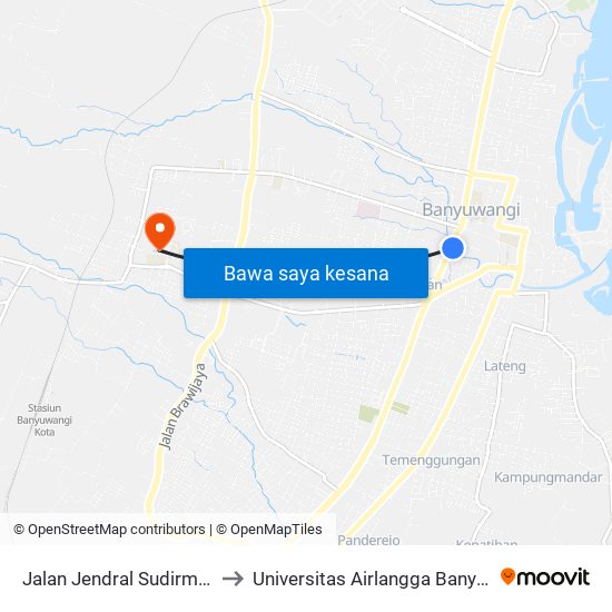 Jalan Jendral Sudirman, 92 to Universitas Airlangga Banyuwangi map