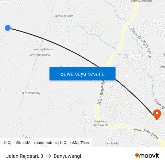 Jalan Rejosari, 3 to Banyuwangi map