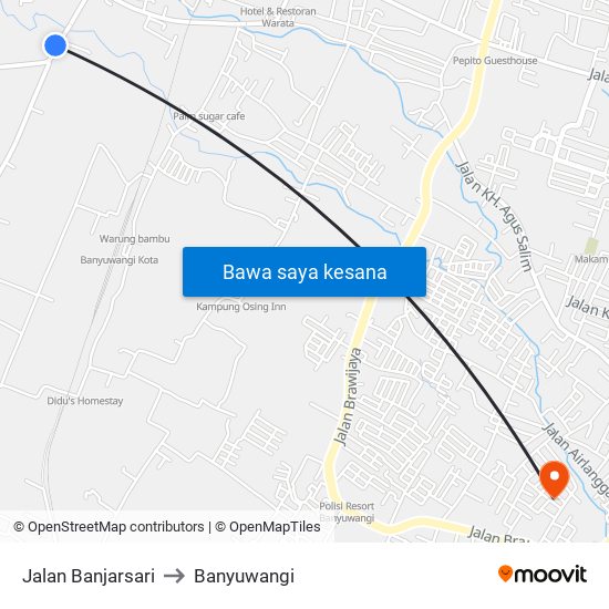 Jalan Banjarsari to Banyuwangi map