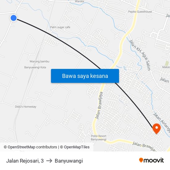 Jalan Rejosari, 3 to Banyuwangi map