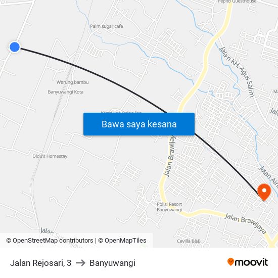 Jalan Rejosari, 3 to Banyuwangi map