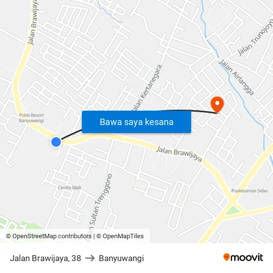 Jalan Brawijaya, 38 to Banyuwangi map