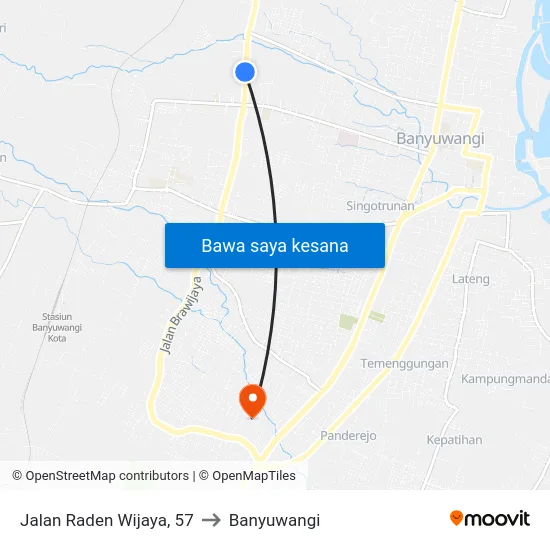 Jalan Raden Wijaya, 57 to Banyuwangi map