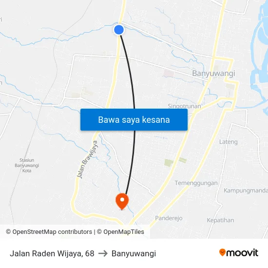 Jalan Raden Wijaya, 68 to Banyuwangi map