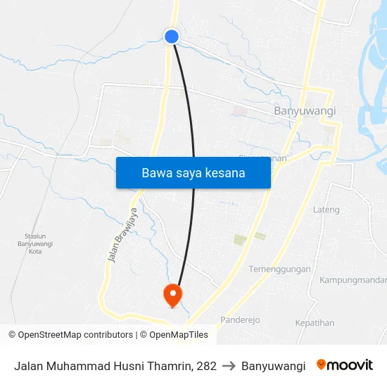 Jalan Muhammad Husni Thamrin, 282 to Banyuwangi map