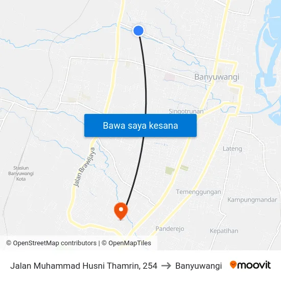 Jalan Muhammad Husni Thamrin, 254 to Banyuwangi map