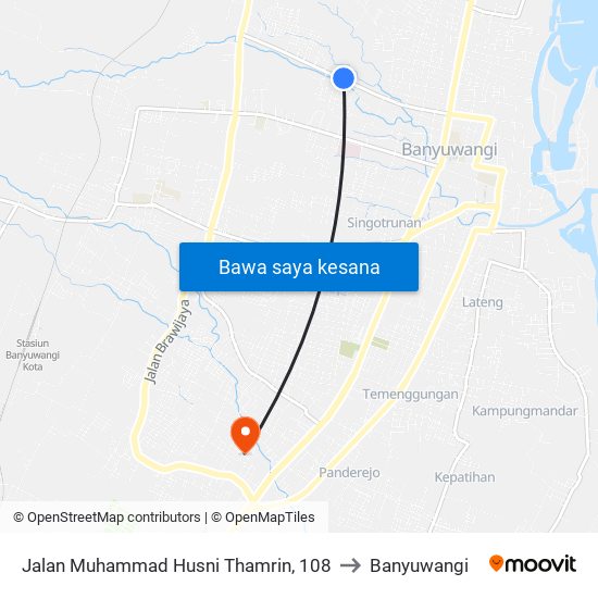 Jalan Muhammad Husni Thamrin, 108 to Banyuwangi map