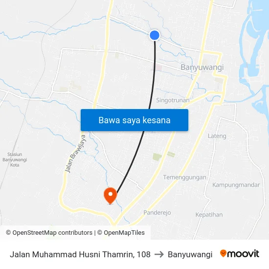 Jalan Muhammad Husni Thamrin, 108 to Banyuwangi map