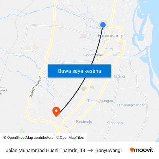 Jalan Muhammad Husni Thamrin, 48 to Banyuwangi map