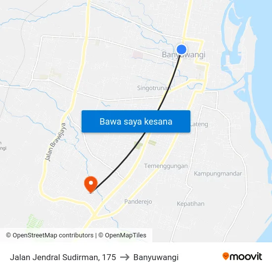 Jalan Jendral Sudirman, 175 to Banyuwangi map