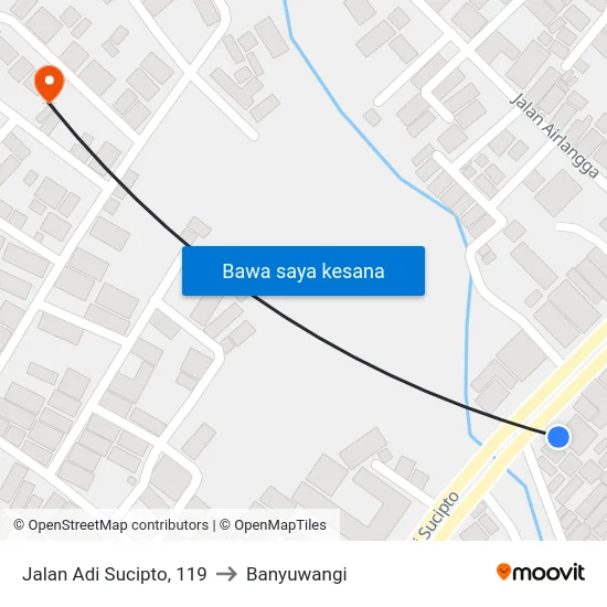 Jalan Adi Sucipto, 119 to Banyuwangi map