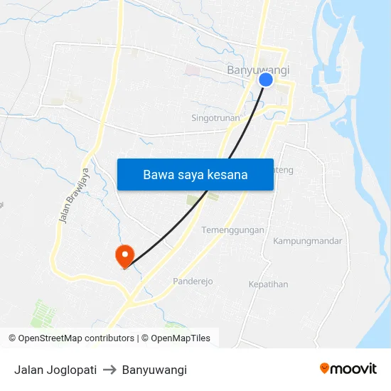 Jalan Joglopati to Banyuwangi map