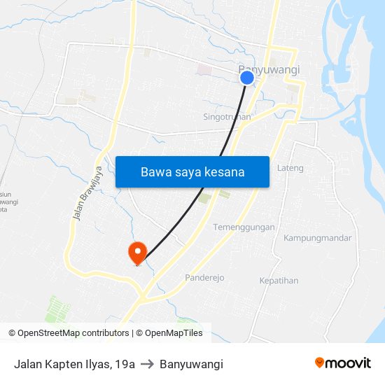 Jalan Kapten Ilyas, 19a to Banyuwangi map