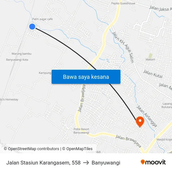 Jalan Stasiun Karangasem, 558 to Banyuwangi map