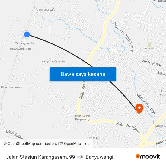 Jalan Stasiun Karangasem, 99 to Banyuwangi map