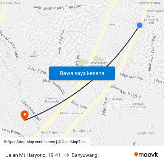 Jalan Mt Haryono, 19-41 to Banyuwangi map