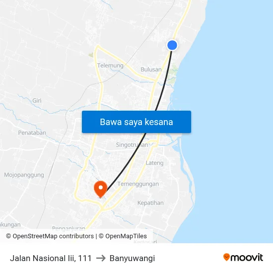 Jalan Nasional Iii, 111 to Banyuwangi map