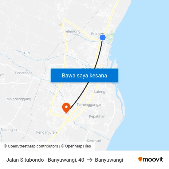Jalan Situbondo - Banyuwangi, 40 to Banyuwangi map