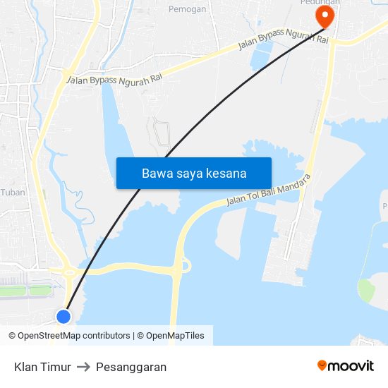 Klan Timur to Pesanggaran map