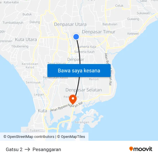 Gatsu 2 to Pesanggaran map