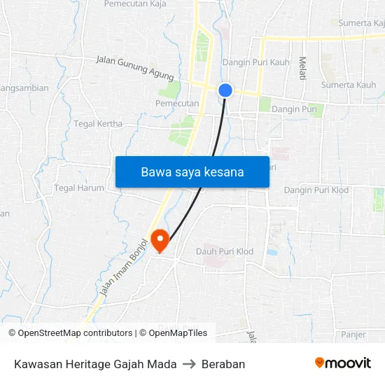 Kawasan Heritage Gajah Mada to Beraban map
