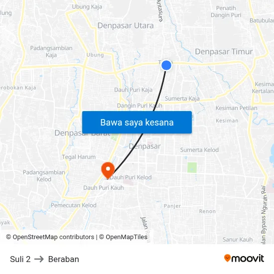Suli 2 to Beraban map