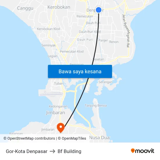 Gor-Kota Denpasar to Bf Building map