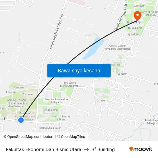 Fakultas Ekonomi Dan Bisnis Utara to Bf Building map
