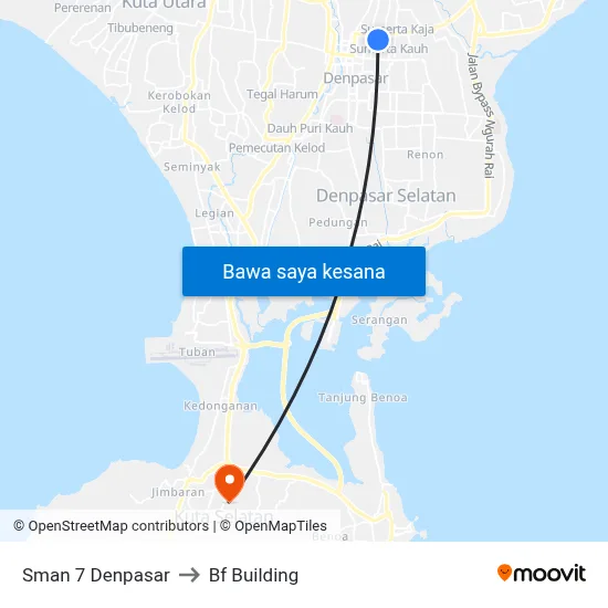 Sman 7 Denpasar to Bf Building map