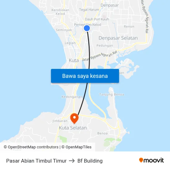 Pasar Abian Timbul Timur to Bf Building map