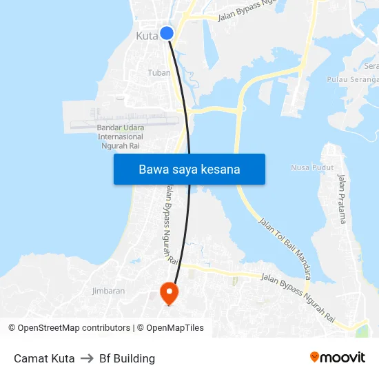 Camat Kuta to Bf Building map